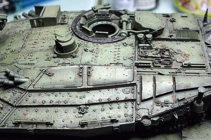 Playing on Merkava weathering process - Acrylicos Vallejo