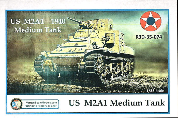 Vargas Scale Models 1/35 scale Kit No. R3D-35-074; US M2A1 Medium Tank  Review by Cookie Sewell