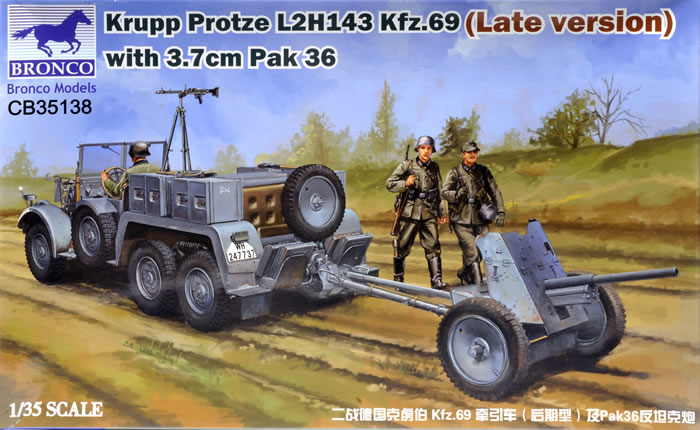 3,7cm Pak 36 Bronco 1/35 dt Krupp Protze L2H143 frühe Version