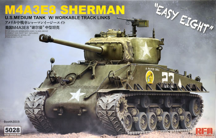 Ryefield Models 5028 M4A3E8 Sherman Easy Eight 1:35 Model Tank Kit 