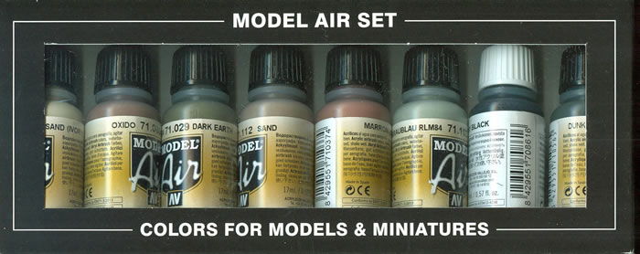 10 VALLEJO MODEL AIR ACRYLIC AIRBRUSH PAINTS COLOURS SUITABLE FOR MODEL  RAILWAYS