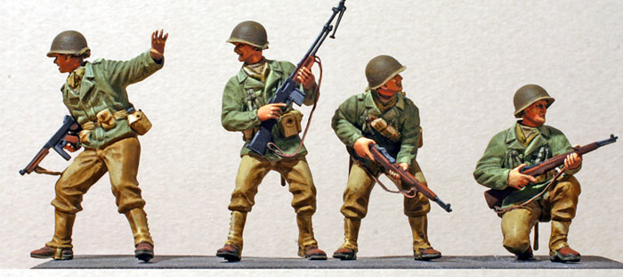 Tamiya 1/48 WWII US Infantry at Rest (9) & Jeep Kit – Military