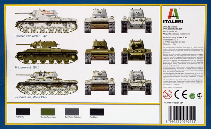 Italeri 1/72 Kv-1 M41 Russian Tank Model Kit 7049 for sale online 
